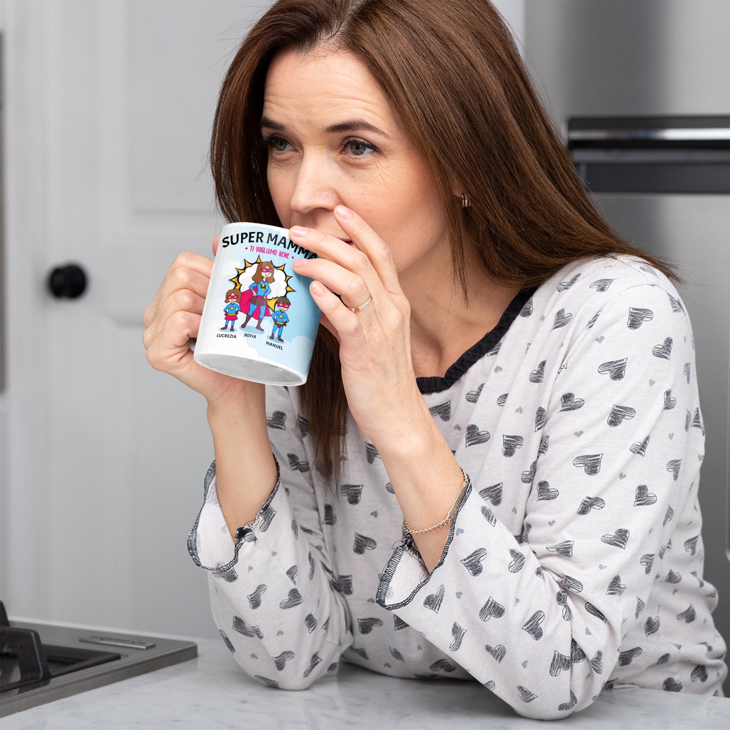 Tazza personalizzata Super Mamma (21 Versioni)