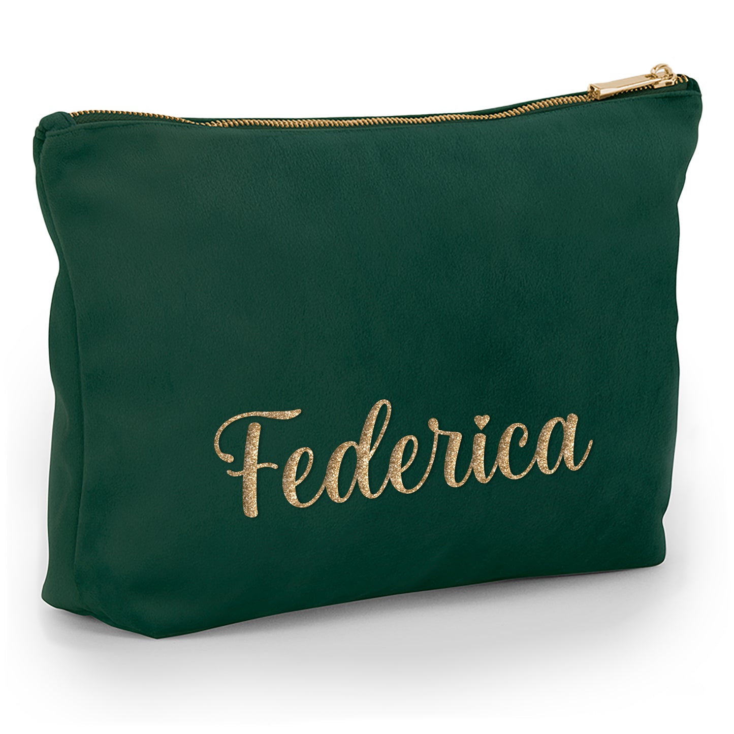 Pochette in velluto personalizzata con nome, iniziali o testo