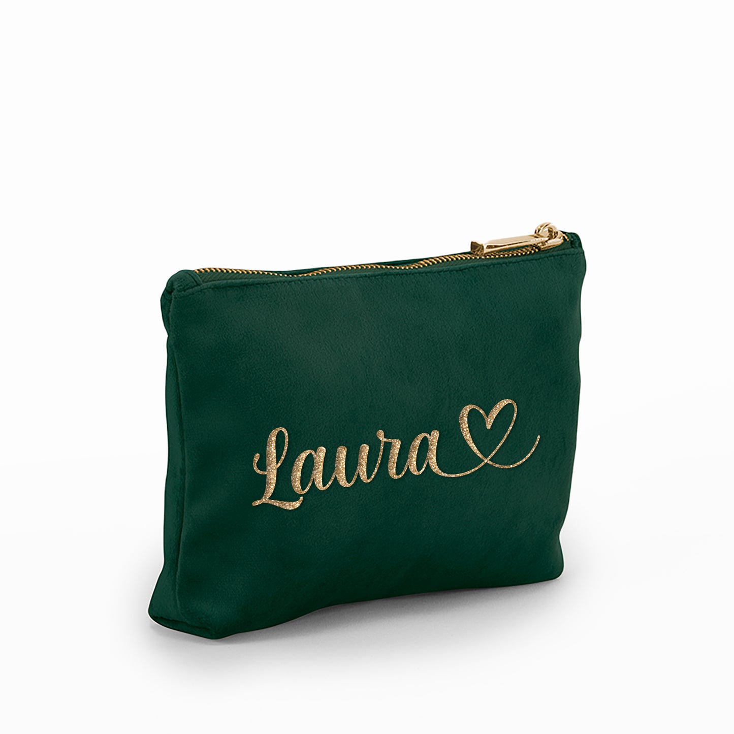 Pochette in velluto personalizzata con nome, iniziali o testo