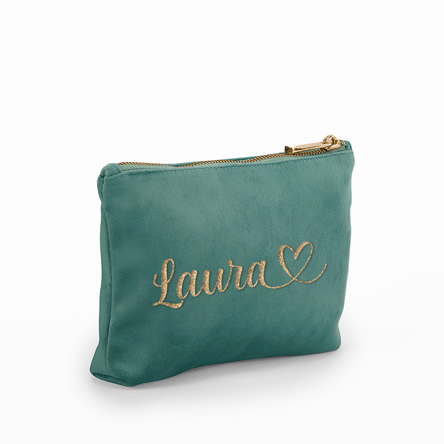 Pochette in velluto personalizzata con nome, iniziali o testo