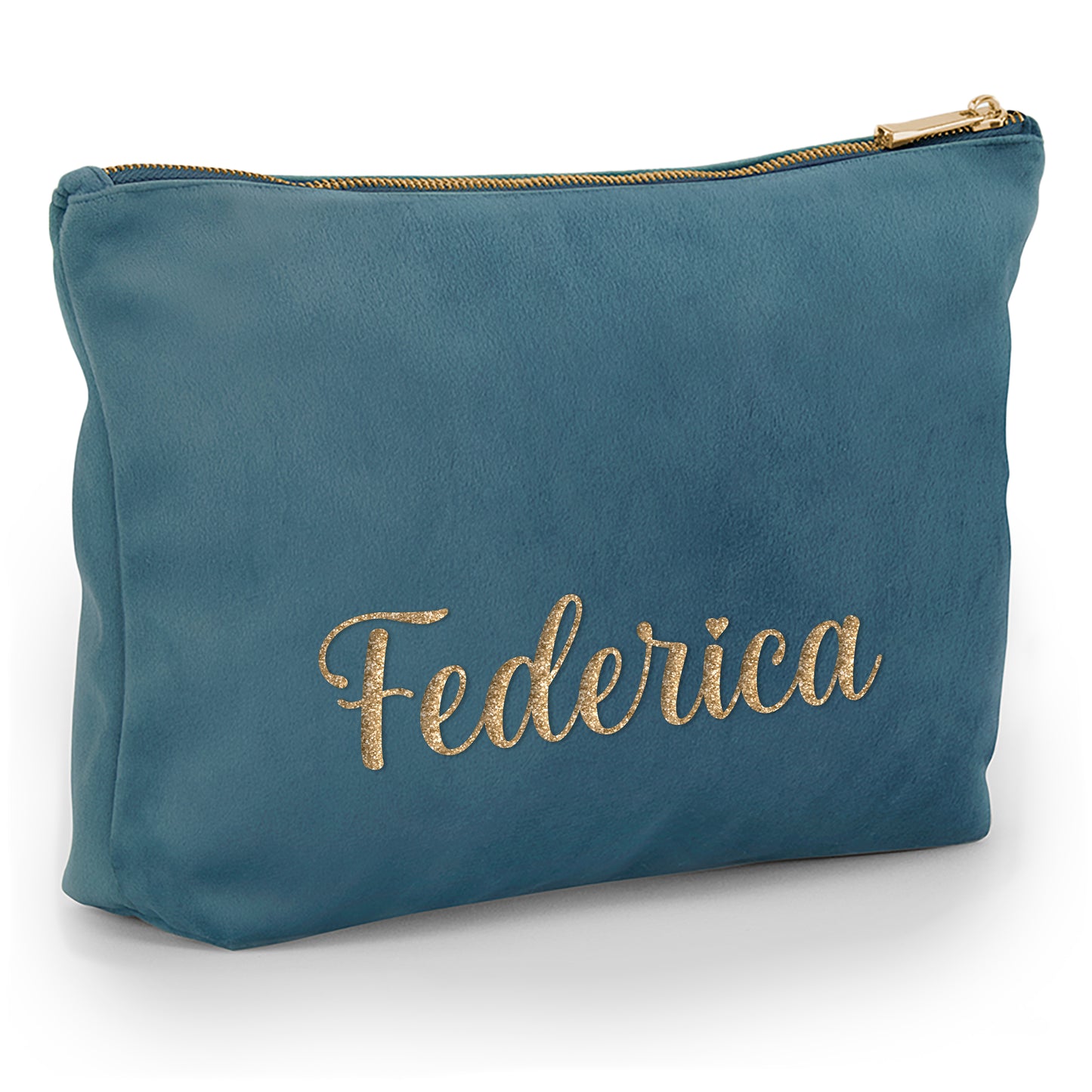 Pochette in velluto personalizzata con nome, iniziali o testo
