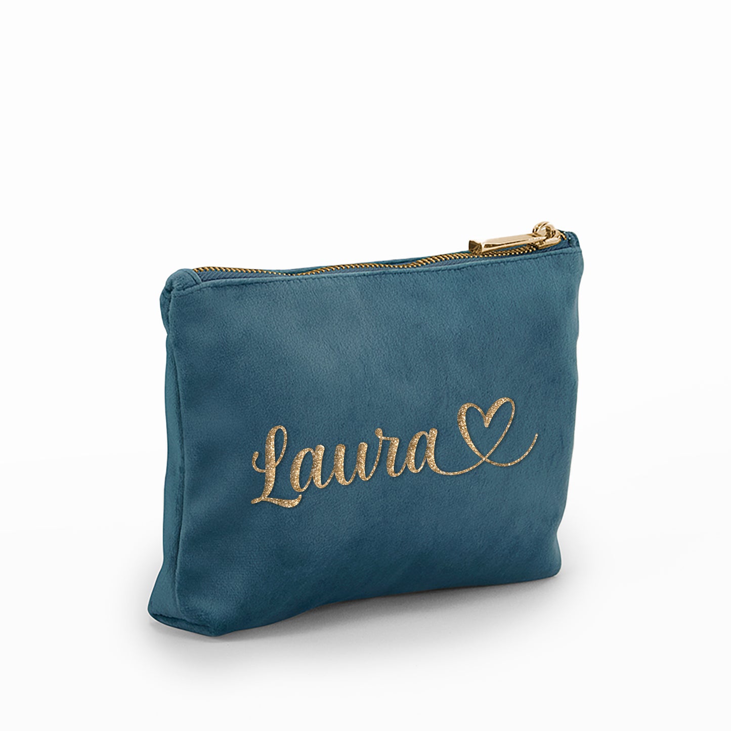 Pochette in velluto personalizzata con nome, iniziali o testo