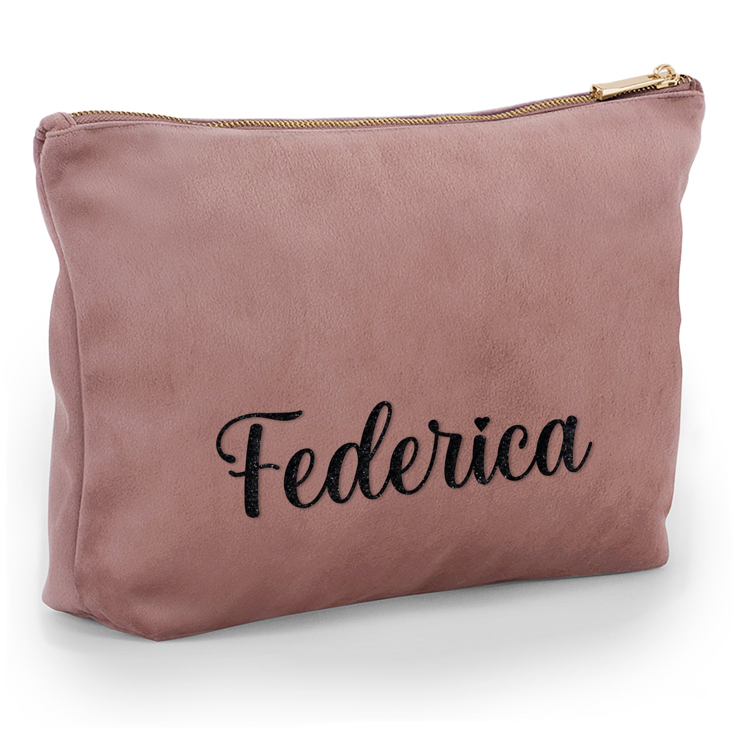 Pochette in velluto personalizzata con nome, iniziali o testo