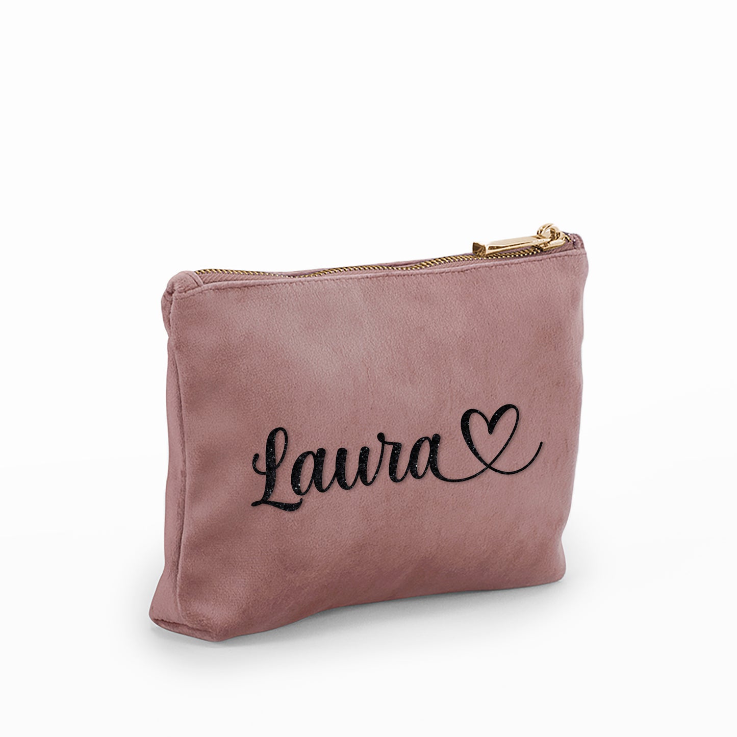 Pochette in velluto personalizzata con nome, iniziali o testo