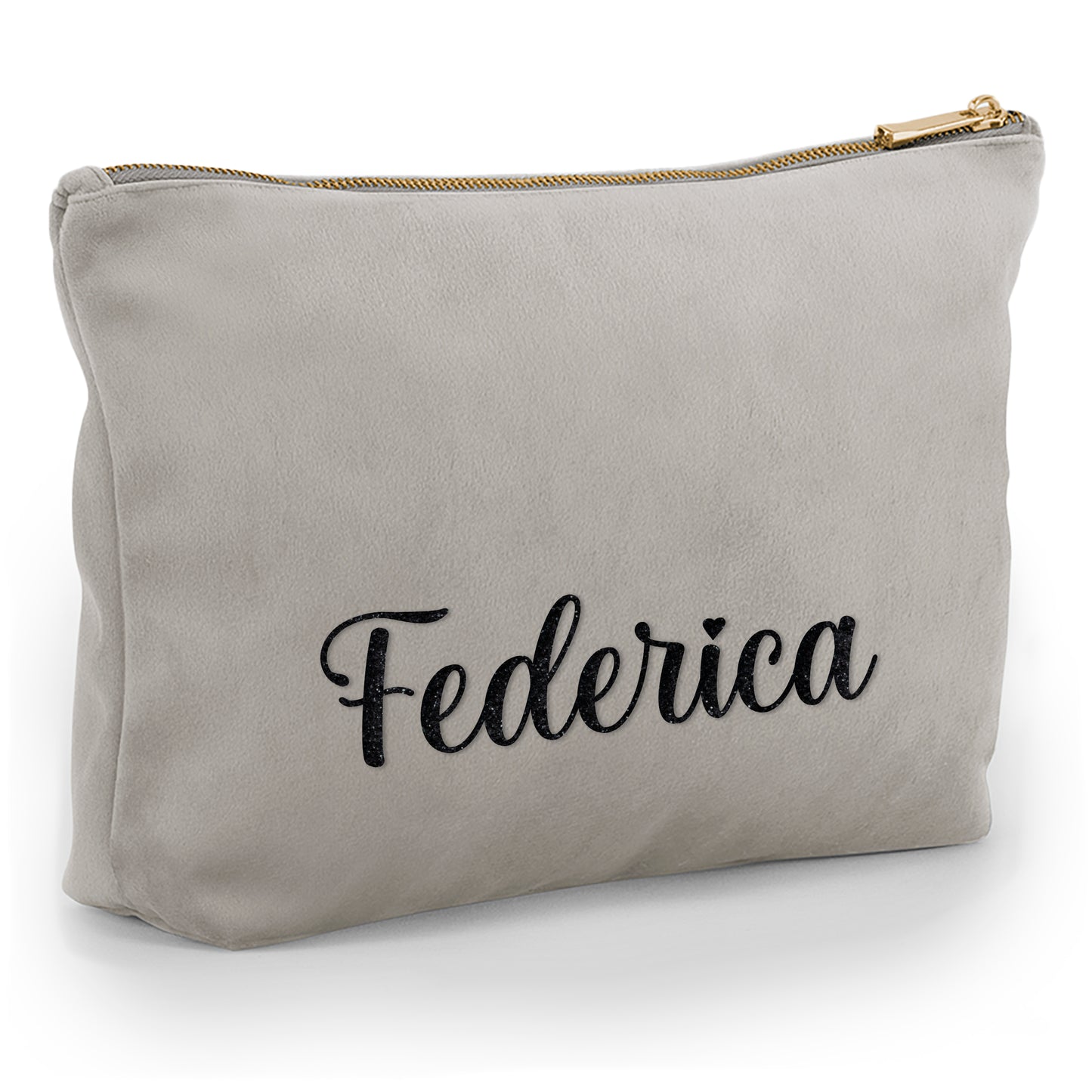 Pochette in velluto personalizzata con nome, iniziali o testo