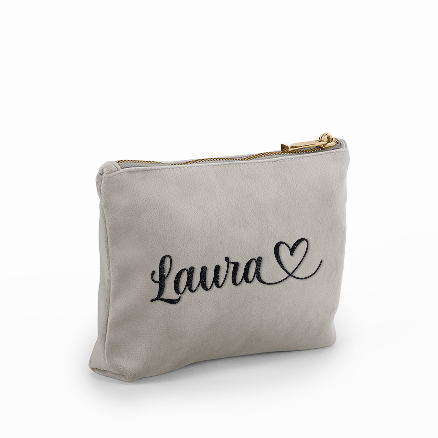 Pochette in velluto personalizzata con nome, iniziali o testo