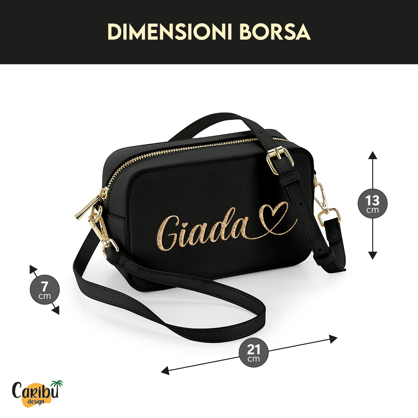 Borsa a tracolla personalizzata in ecopelle