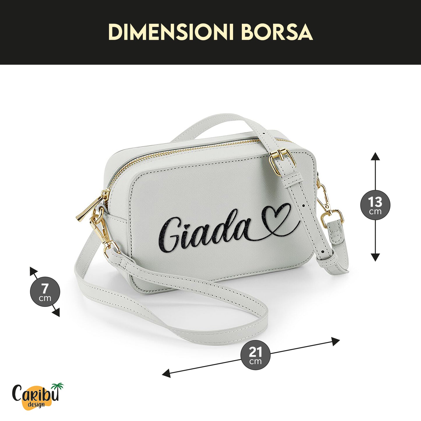 Borsa a tracolla personalizzata in ecopelle