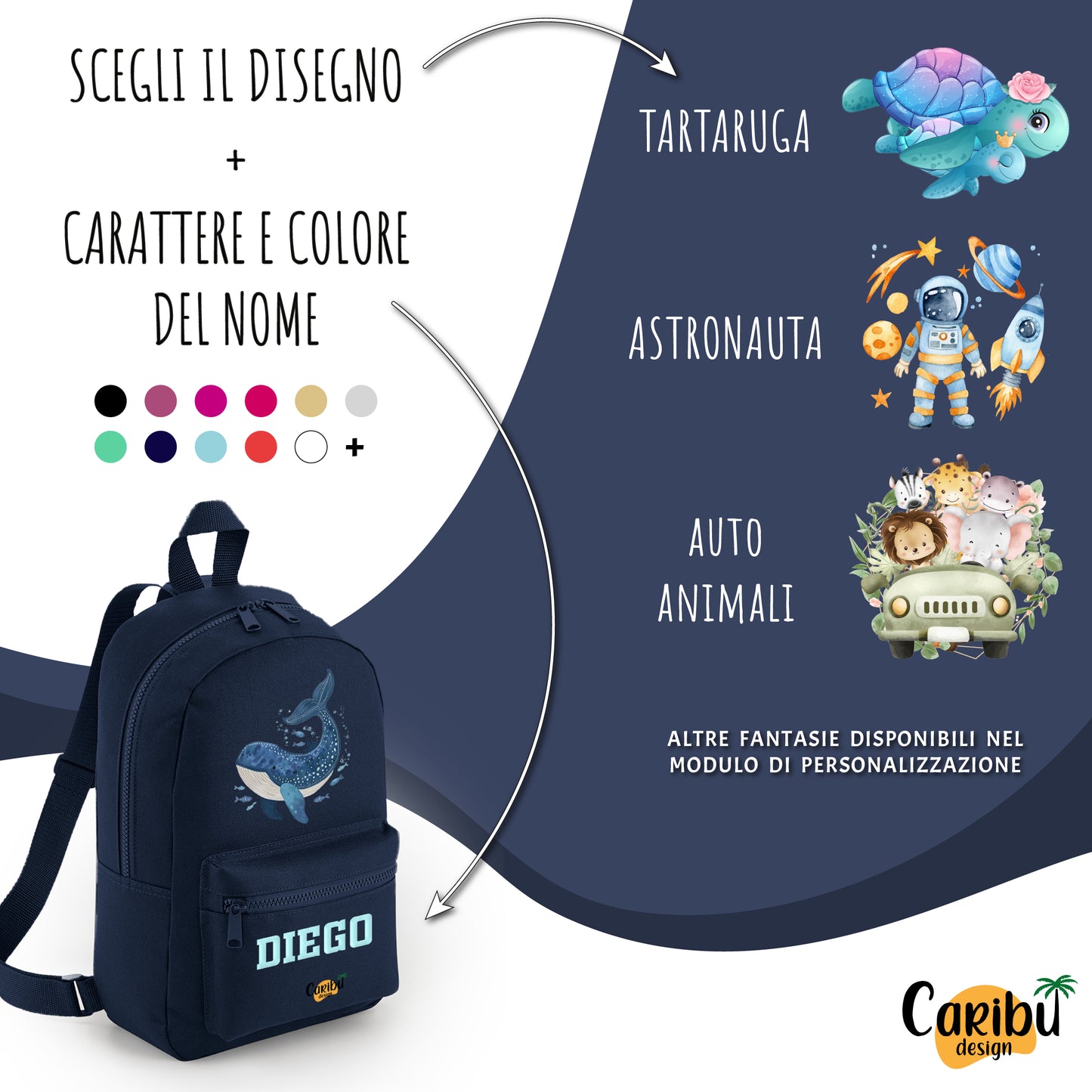 Zainetto da bambino/bambina personalizzato