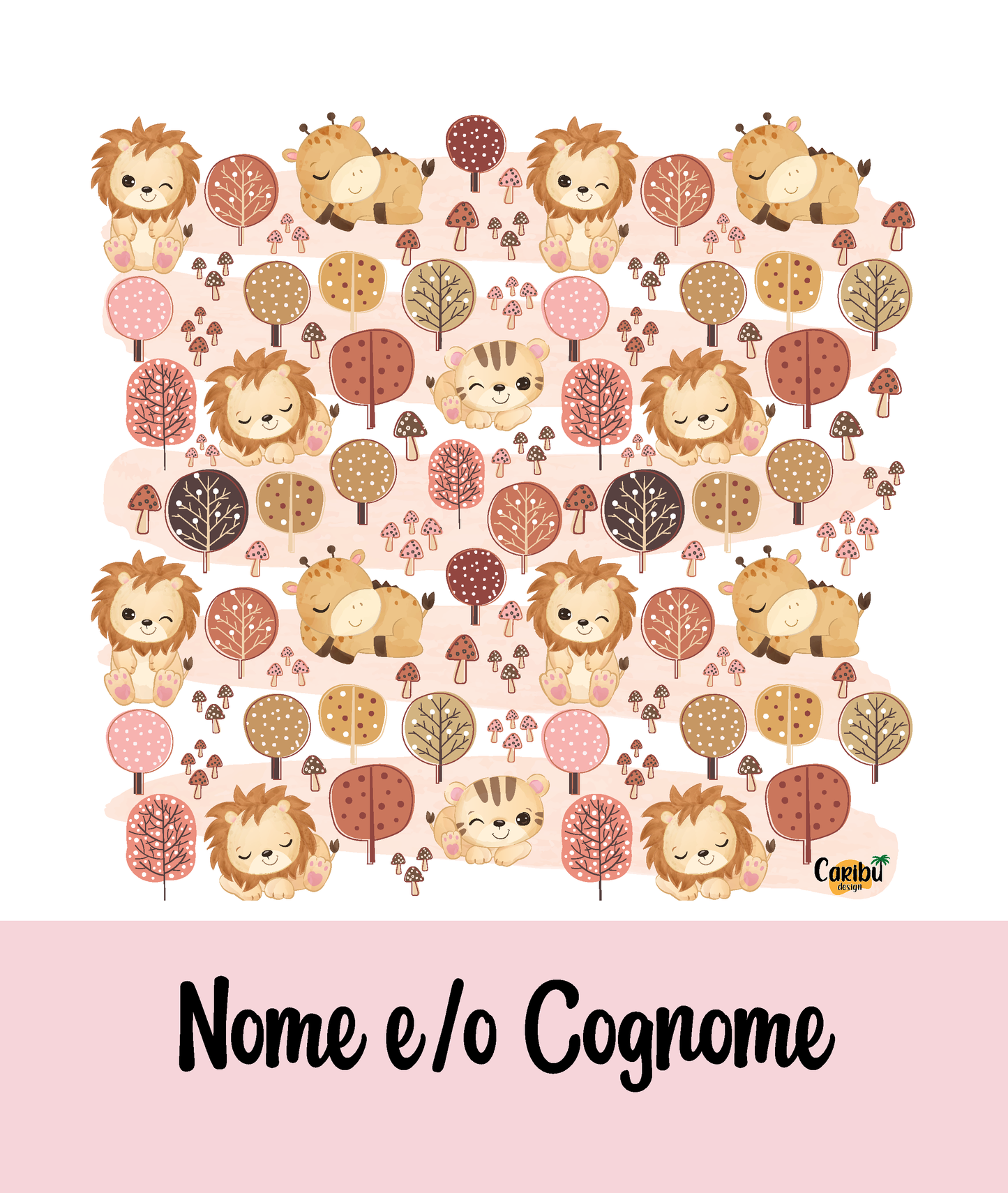 Sacca Personalizzata con Nome per Asilo, Scuola e Sport a tema Animali del Mondo