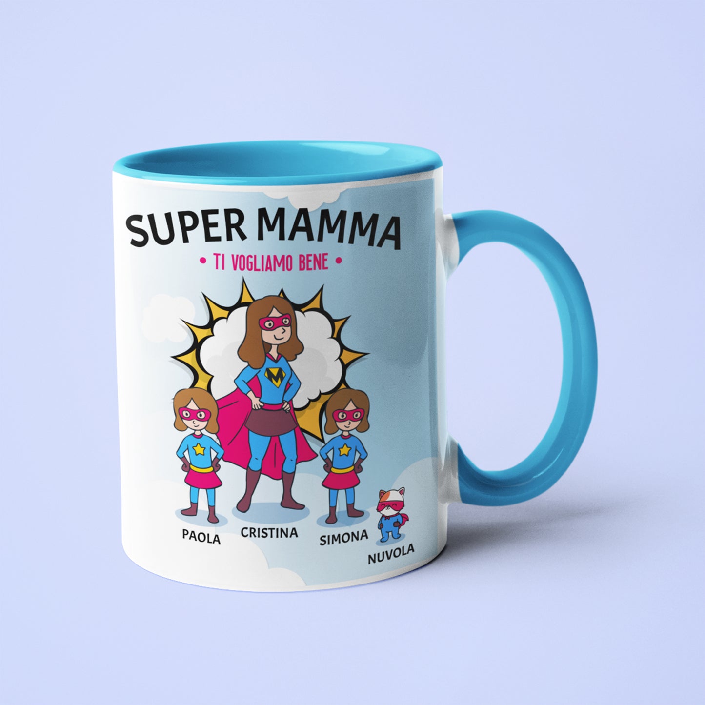 Tazza personalizzata Super Mamma (21 Versioni)