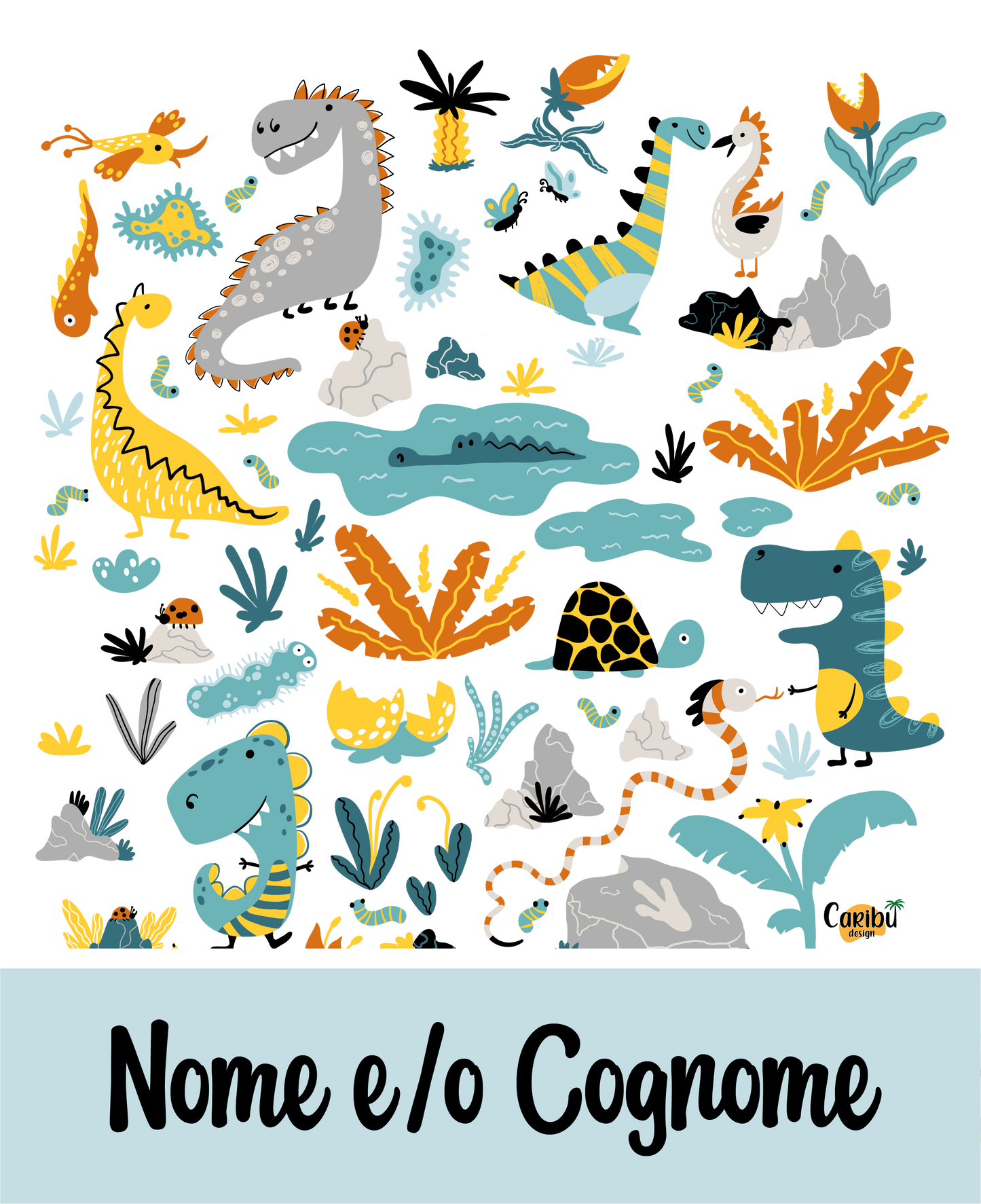 Sacca Personalizzata con Nome per Asilo, Scuola e Sport a tema Animali del Mondo