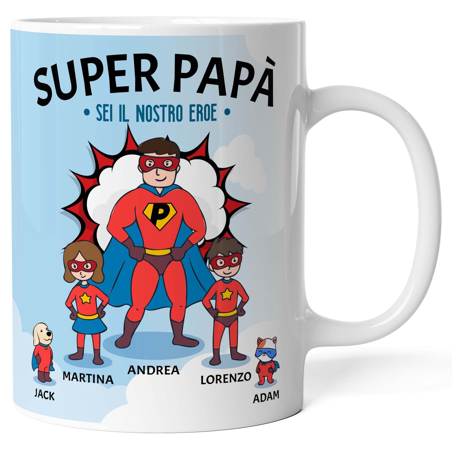 Tazza personalizzata Papà Supereroe
