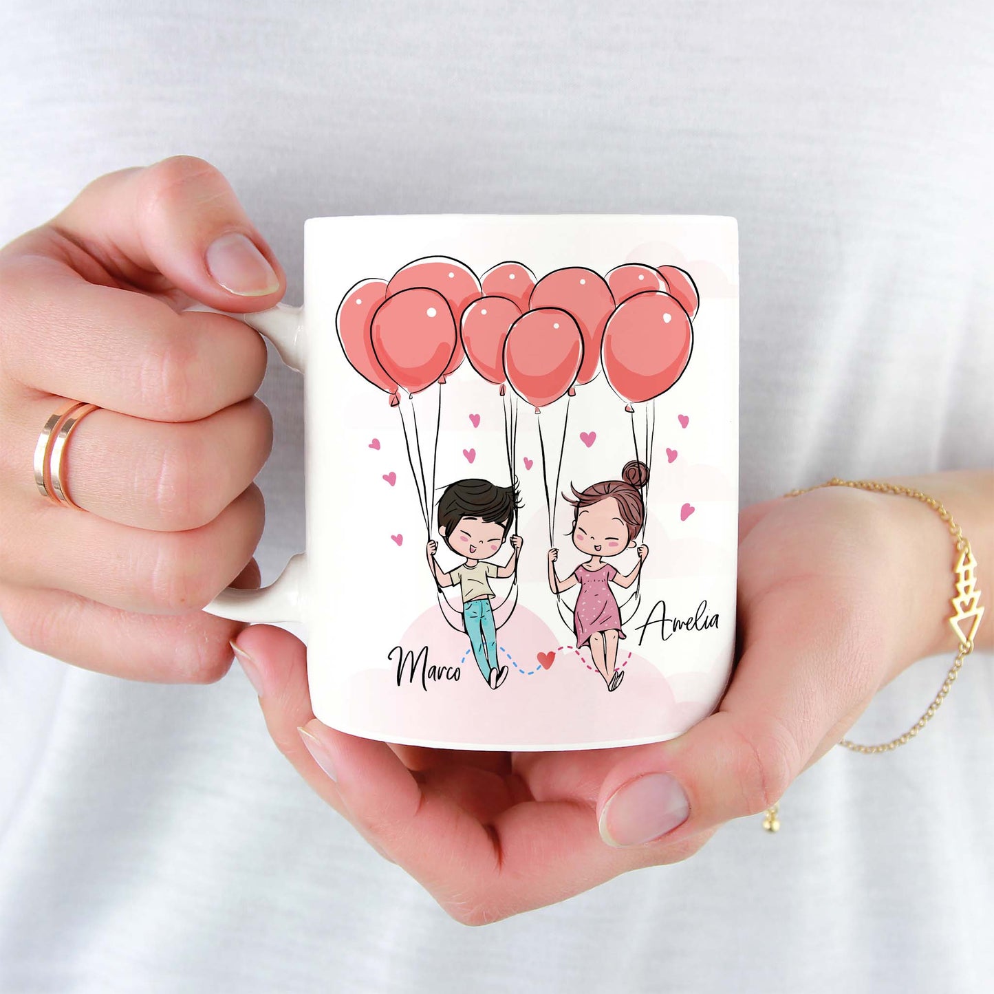 Tazza personalizzata coppia innamorata palloncini