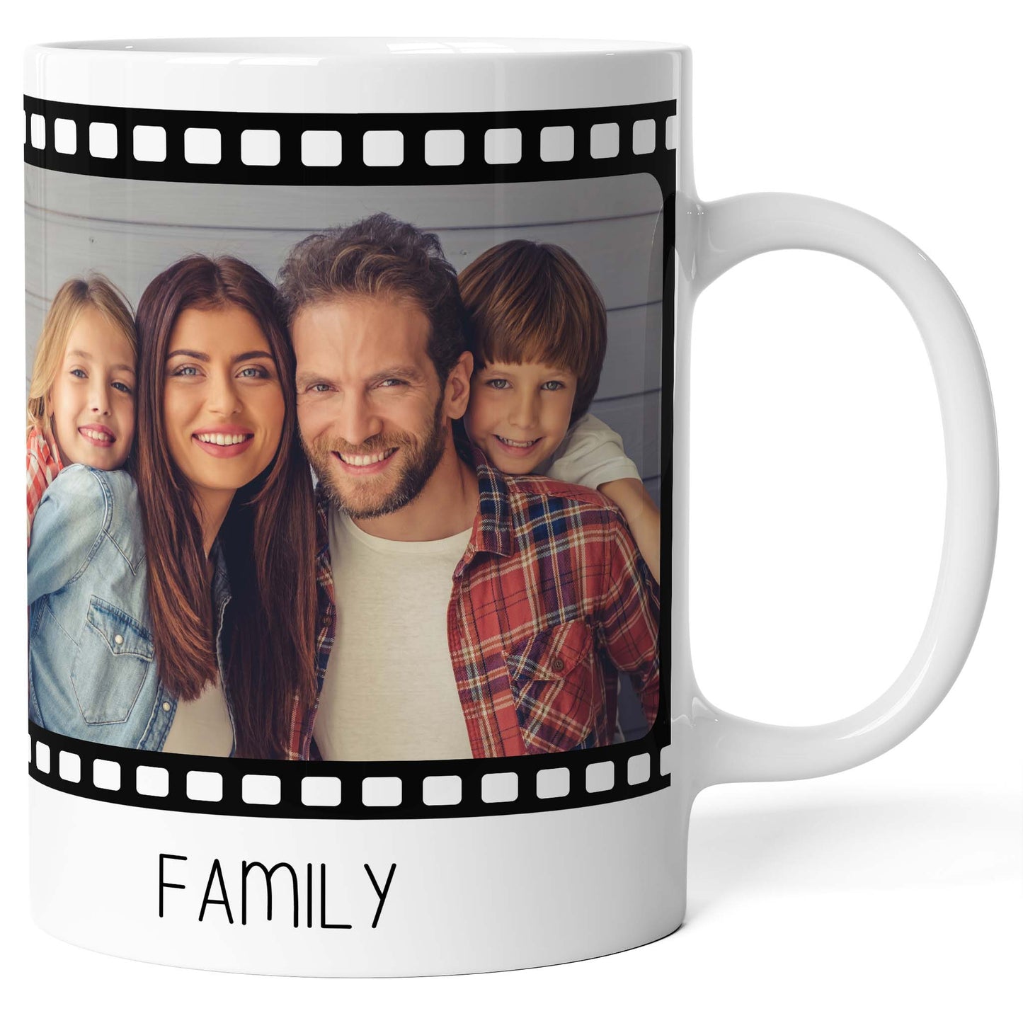 Tazza personalizzata con Foto e Testo - Design Rullino Fotografico (2/3/4 foto)