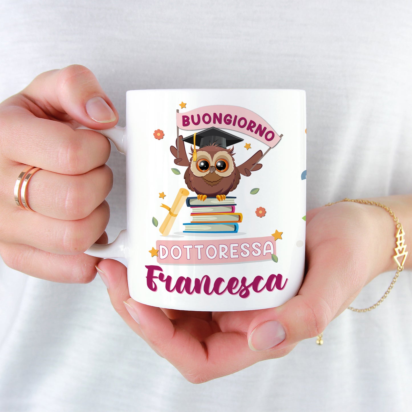 Tazza Laurea Buongiorno Dottoressa Personalizzata con Nome