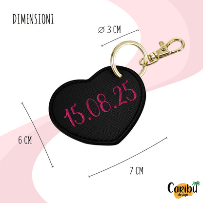 Portachiavi Cuore con Testo Personalizzato