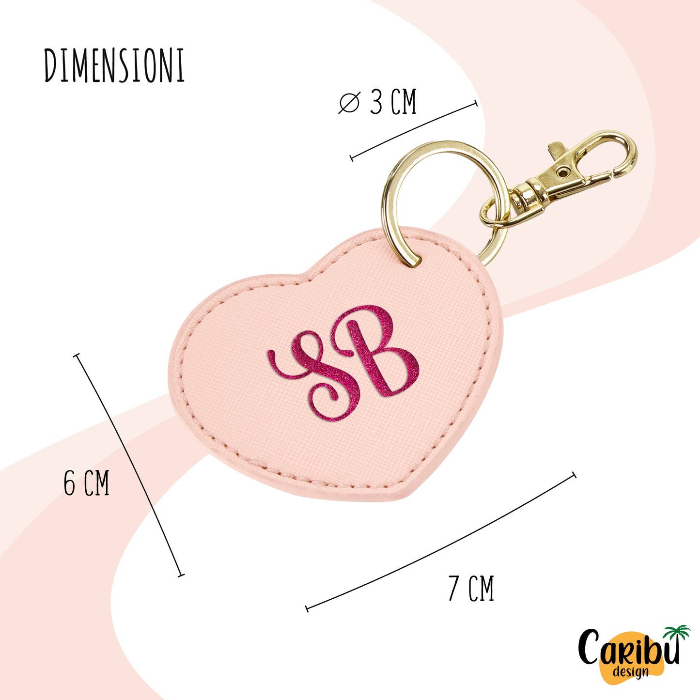 Portachiavi Cuore con Testo Personalizzato