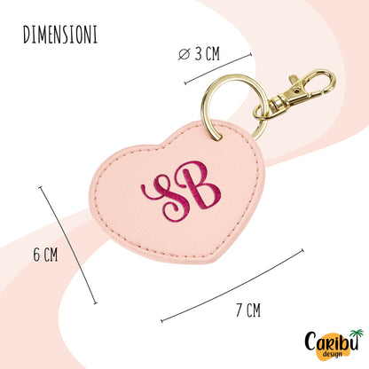 Portachiavi Cuore con Testo Personalizzato