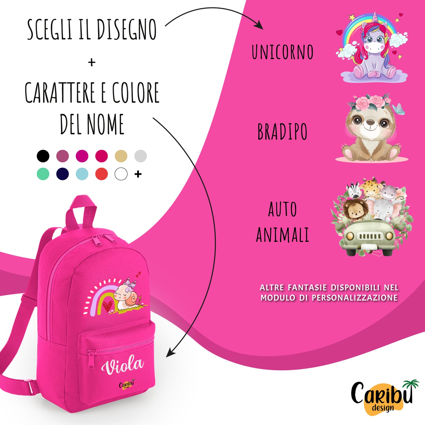 Zainetto da bambino/bambina personalizzato