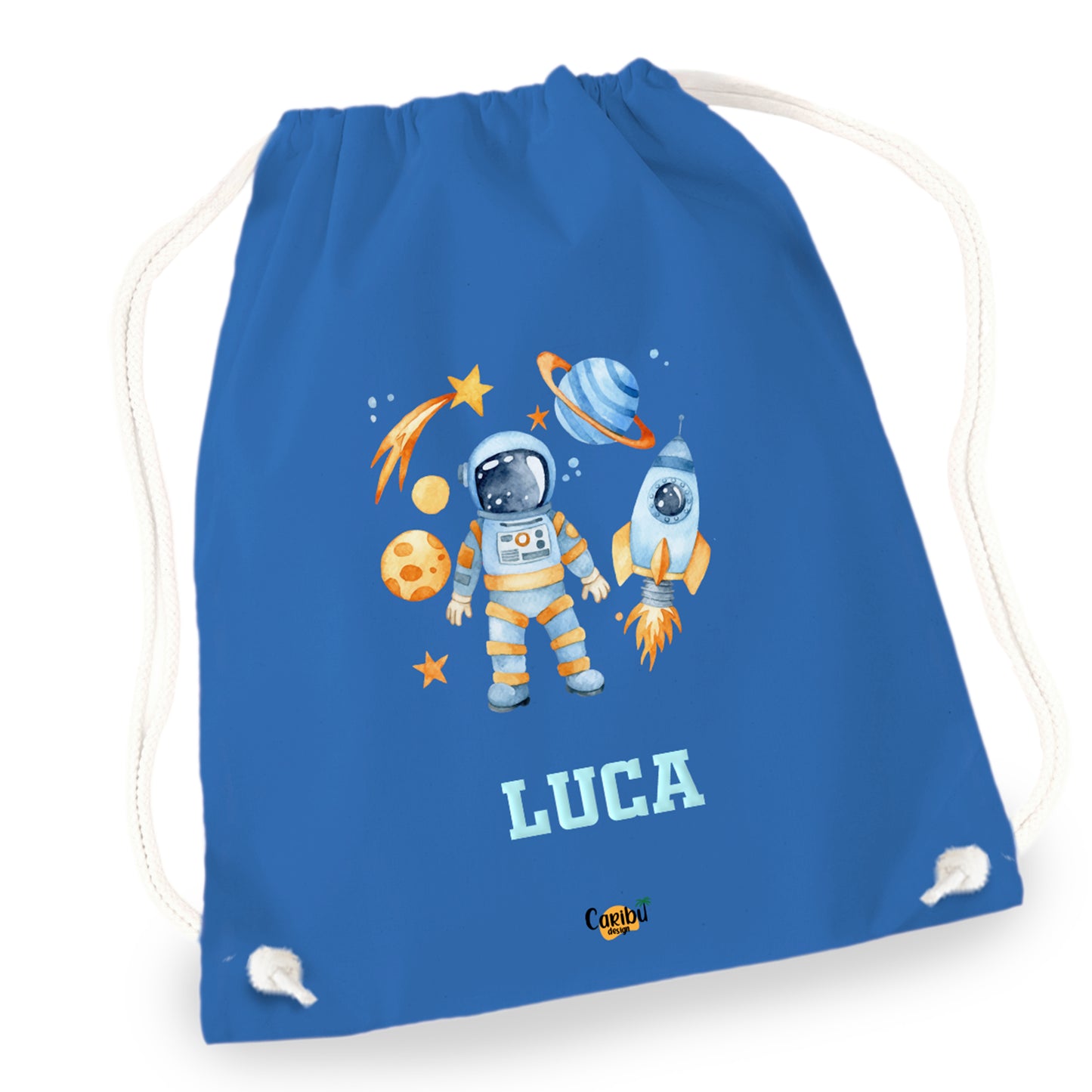 Sacchetta in cotone  personalizzata con nome per asilo, scuola, cambio