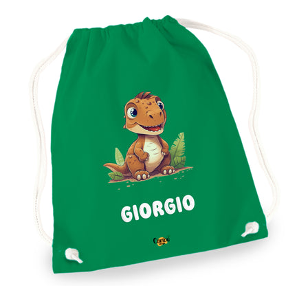 Sacchetta in cotone  personalizzata con nome per asilo, scuola, cambio