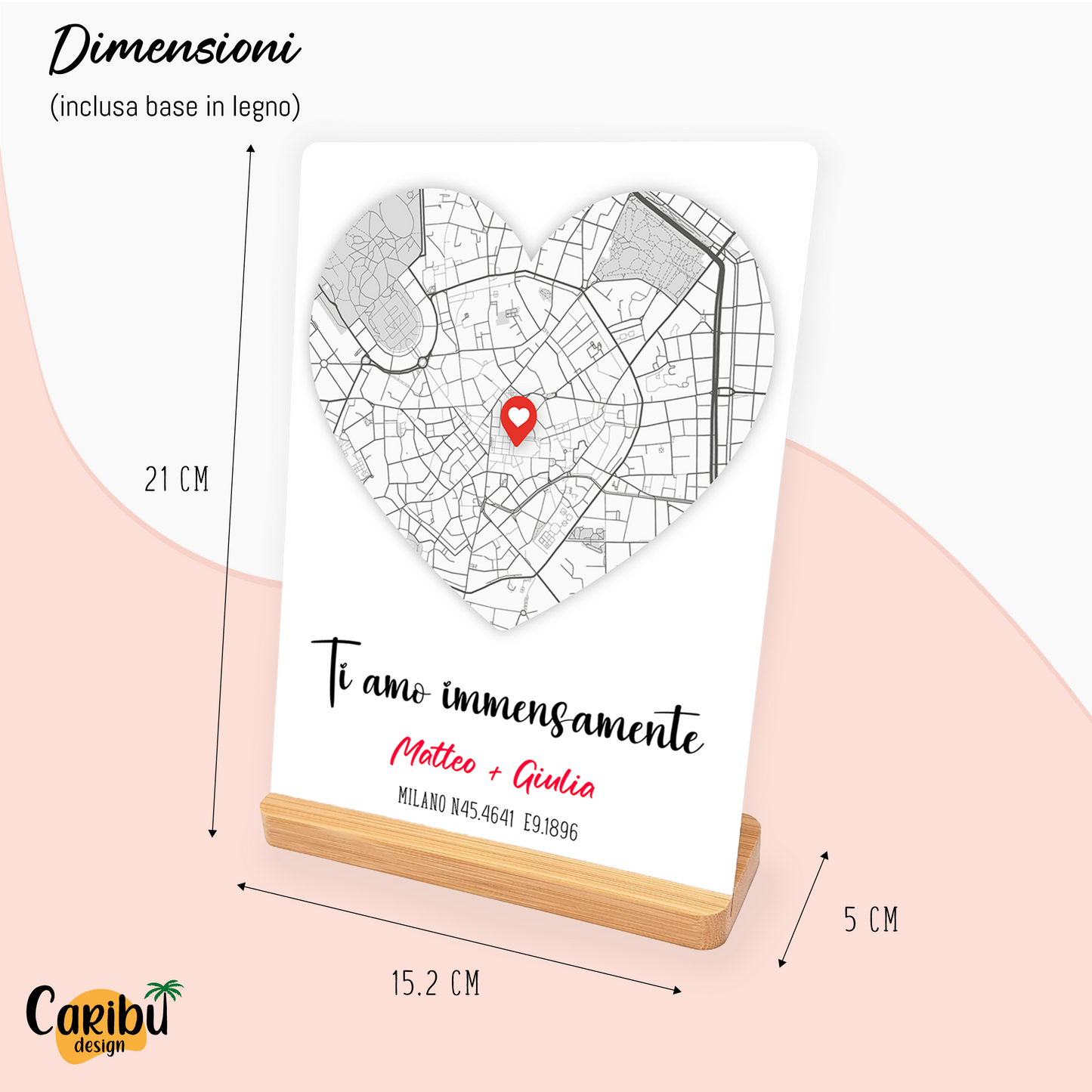 Targa con Mappa, Testo, Foto Personalizzata