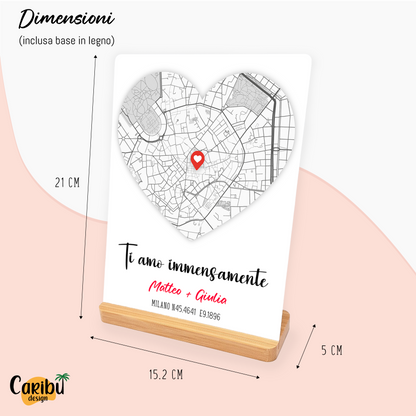 Targa con Mappa, Testo, Foto Personalizzata