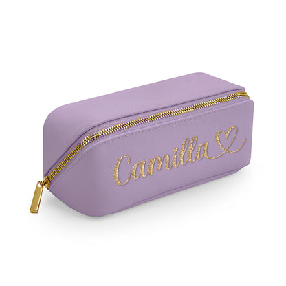 Trousse beauty case in ecopelle personalizzata con nome, iniziali o testo