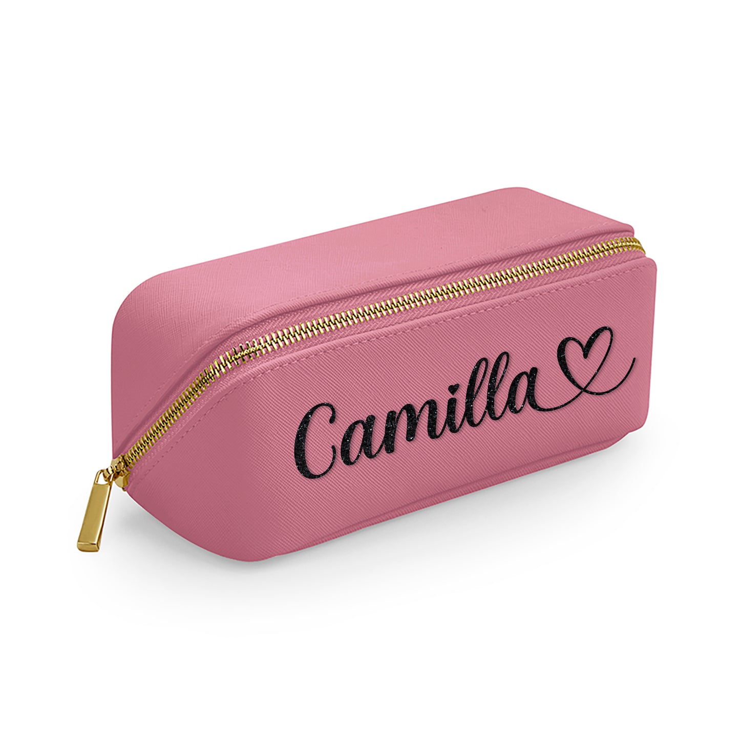 Trousse beauty case in ecopelle personalizzata con nome, iniziali o testo