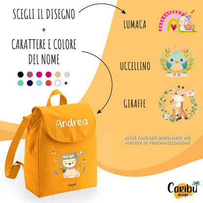 Zaino da Bambino e Bambina Personalizzato 100% Cotone