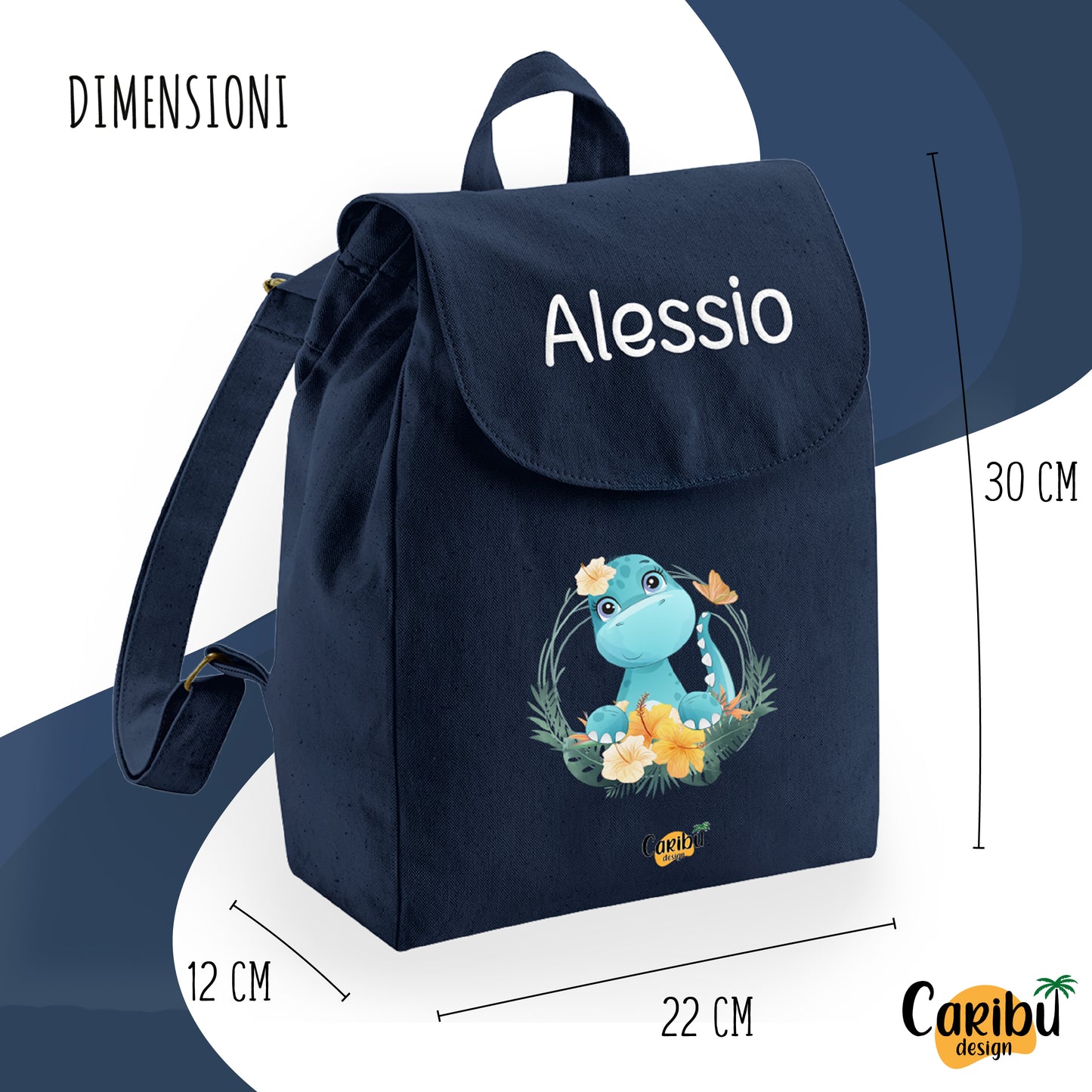 Zaino da Bambino e Bambina Personalizzato 100% Cotone