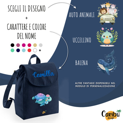 Zaino da Bambino e Bambina Personalizzato 100% Cotone