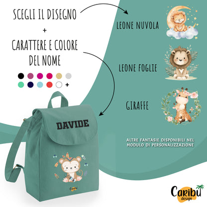 Zaino da Bambino e Bambina Personalizzato 100% Cotone