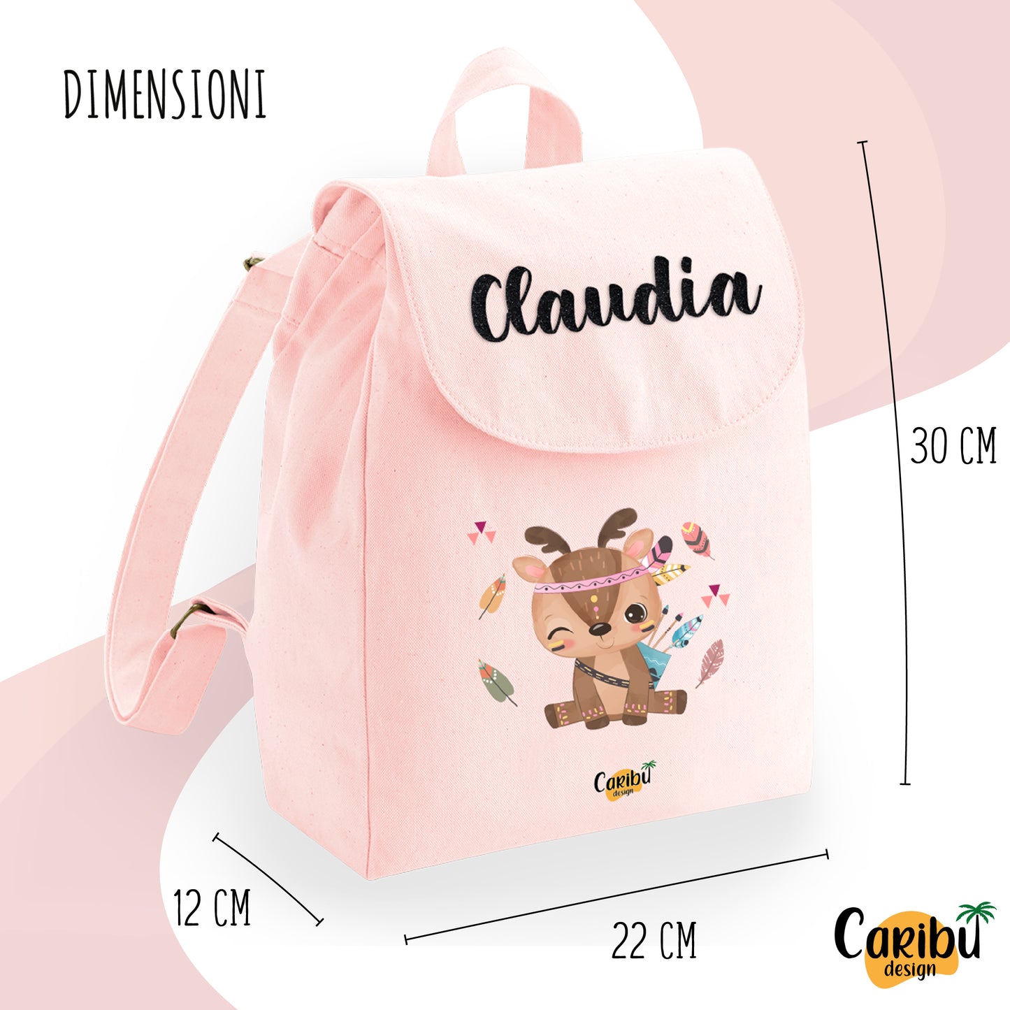 Zaino da Bambino e Bambina Personalizzato 100% Cotone