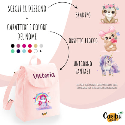 Zaino da Bambino e Bambina Personalizzato 100% Cotone