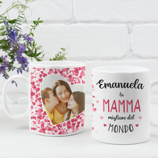 Tazza personalizzata Mamma Migliore del Mondo con Nome e Foto