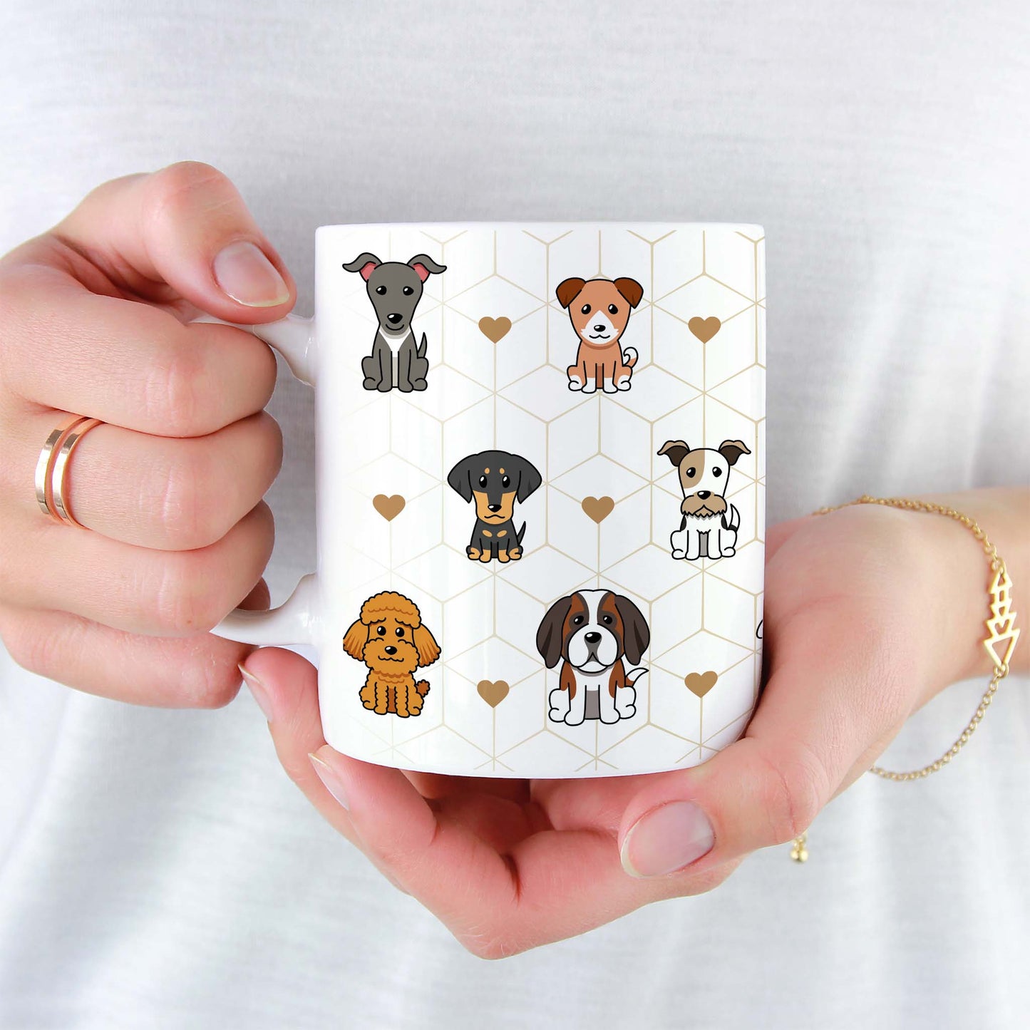 Tazza con Cani e Cuori