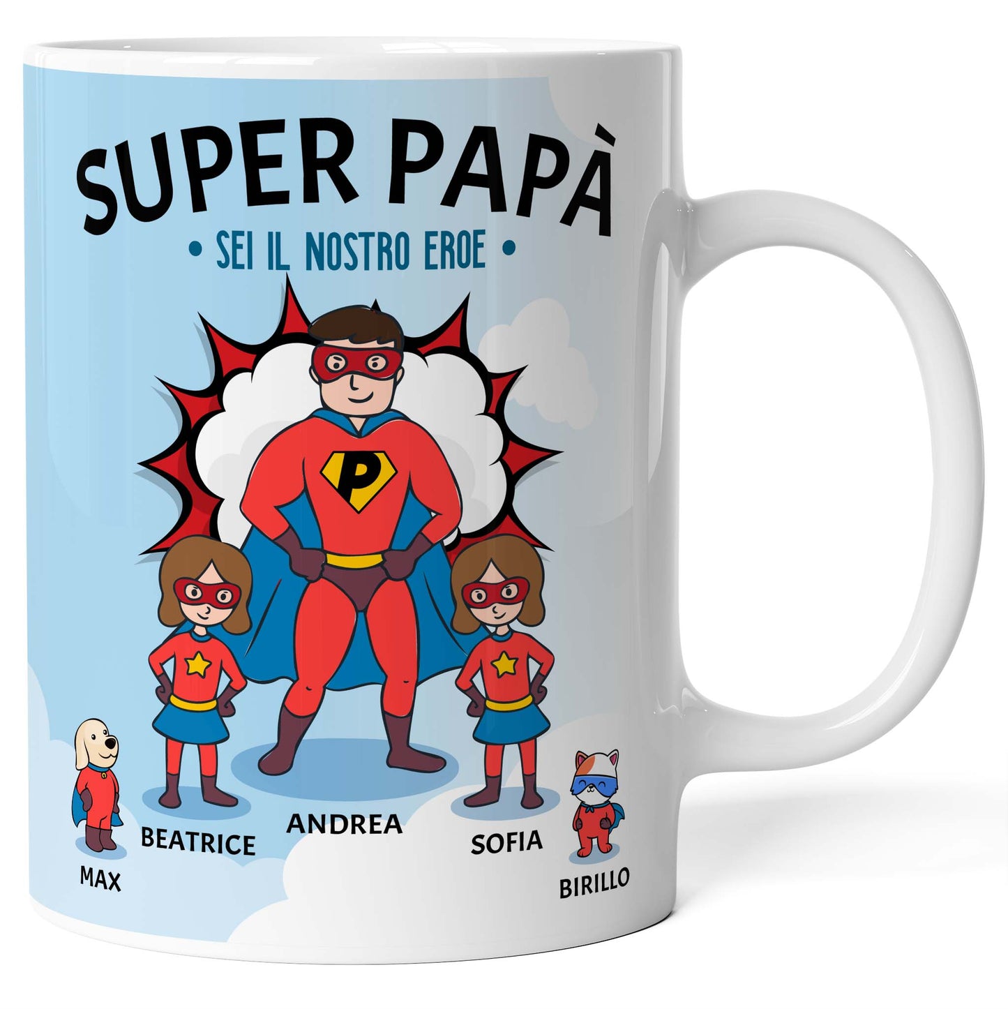 Tazza personalizzata Papà Supereroe