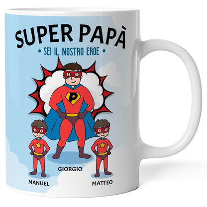Tazza personalizzata Papà Supereroe
