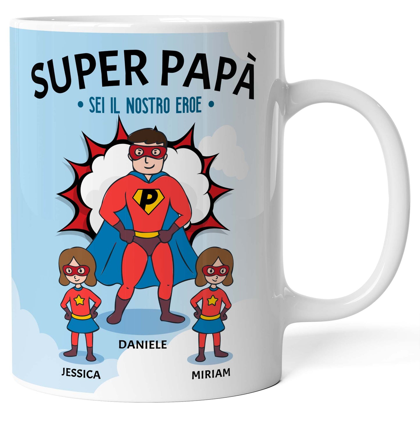 Tazza personalizzata Papà Supereroe