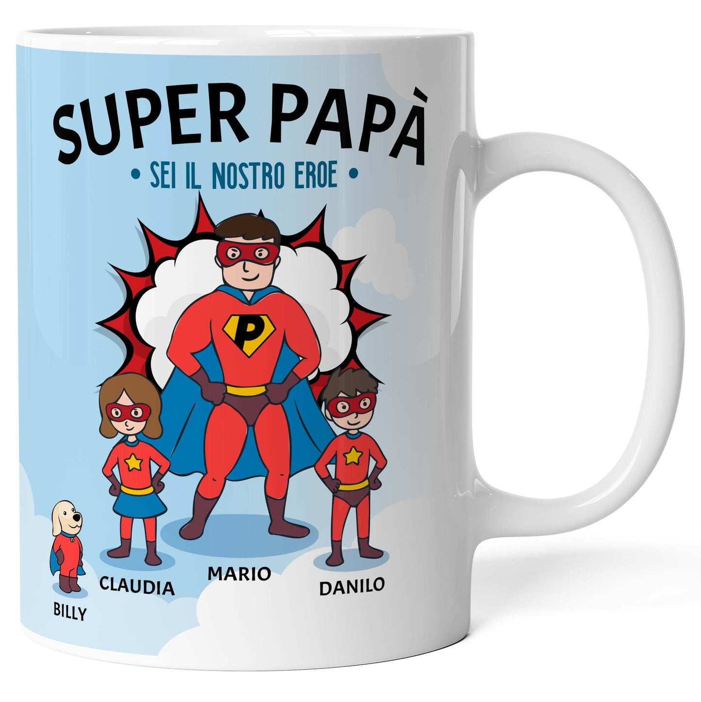 Tazza personalizzata Papà Supereroe