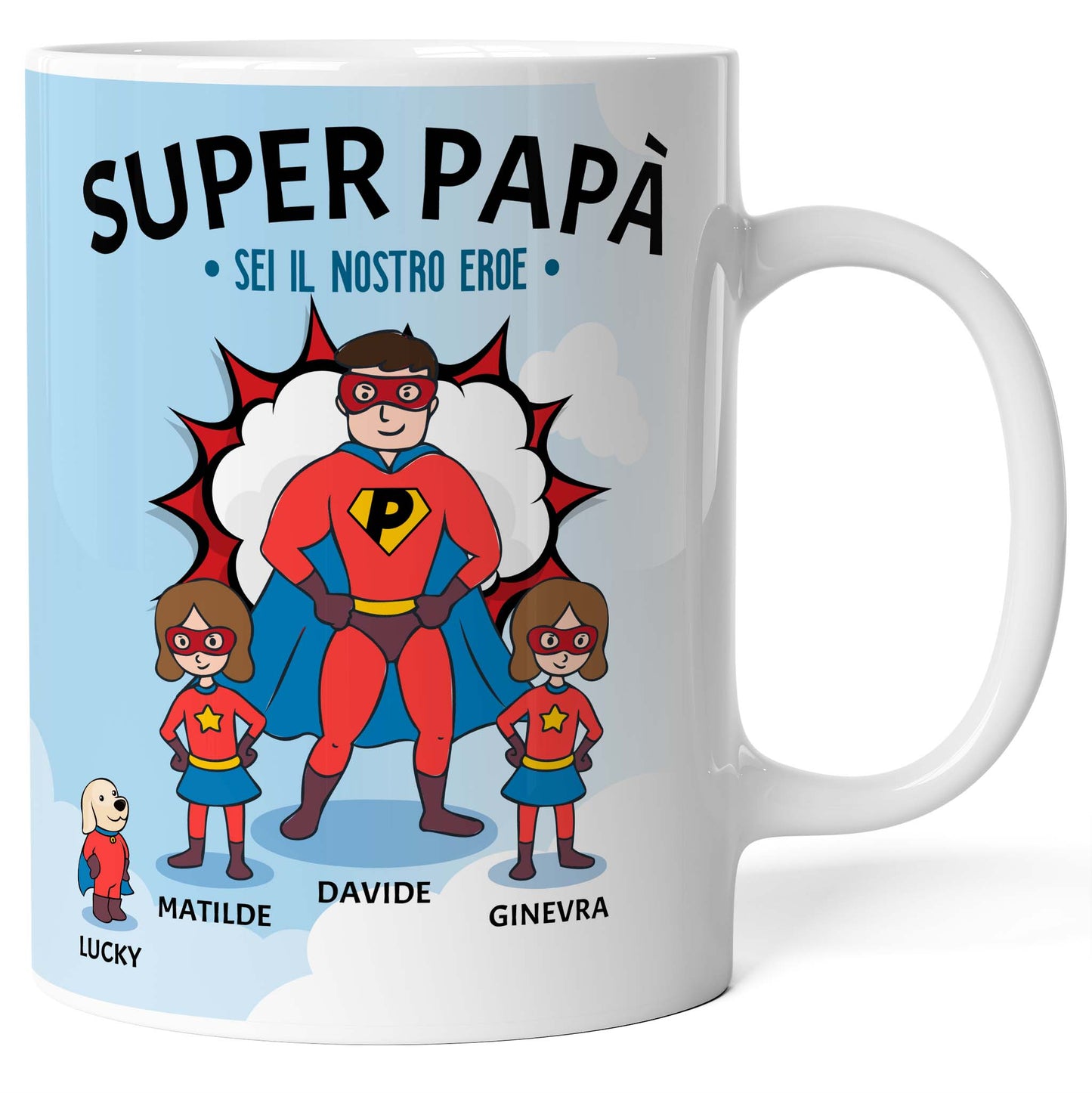 Tazza personalizzata Papà Supereroe