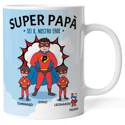 Tazza personalizzata Papà Supereroe