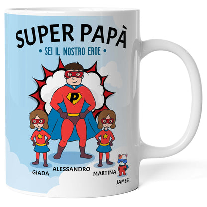 Tazza personalizzata Papà Supereroe