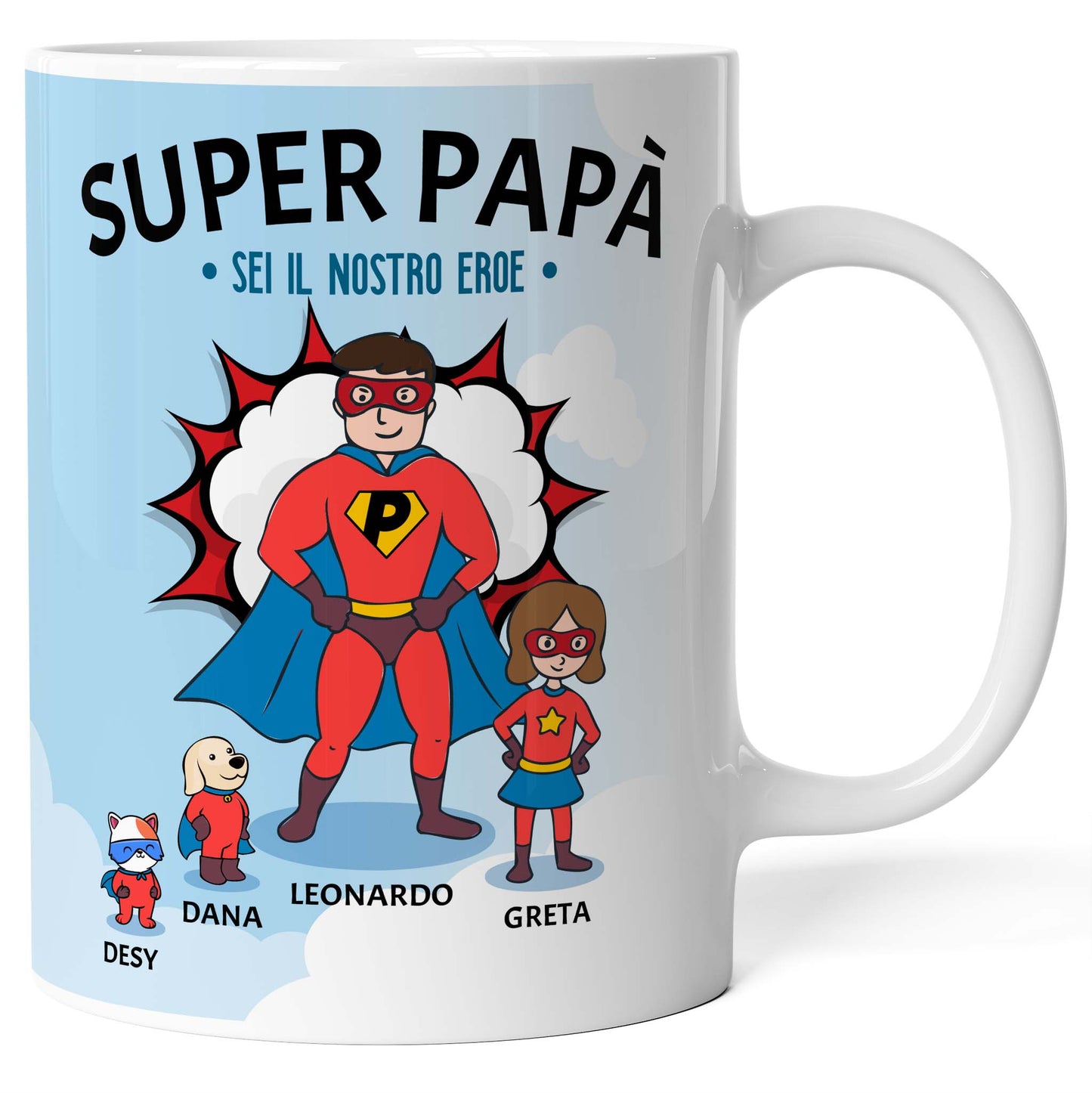 Tazza personalizzata Papà Supereroe