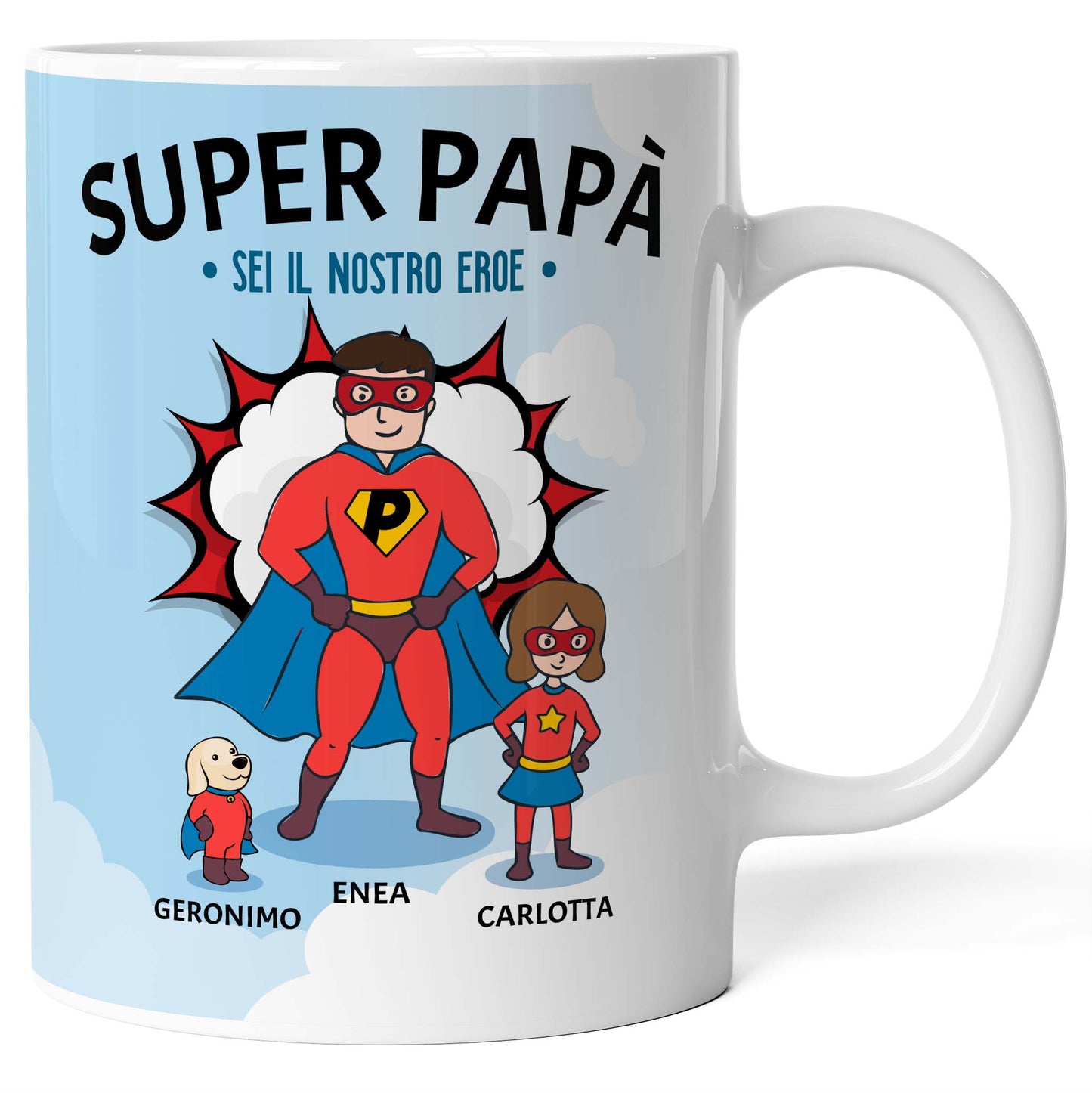 Tazza personalizzata Papà Supereroe
