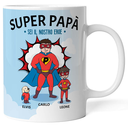 Tazza personalizzata Papà Supereroe
