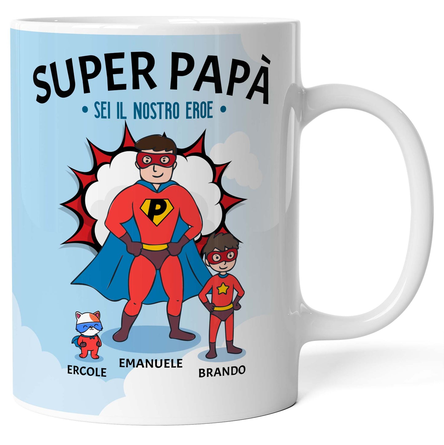 Tazza personalizzata Papà Supereroe