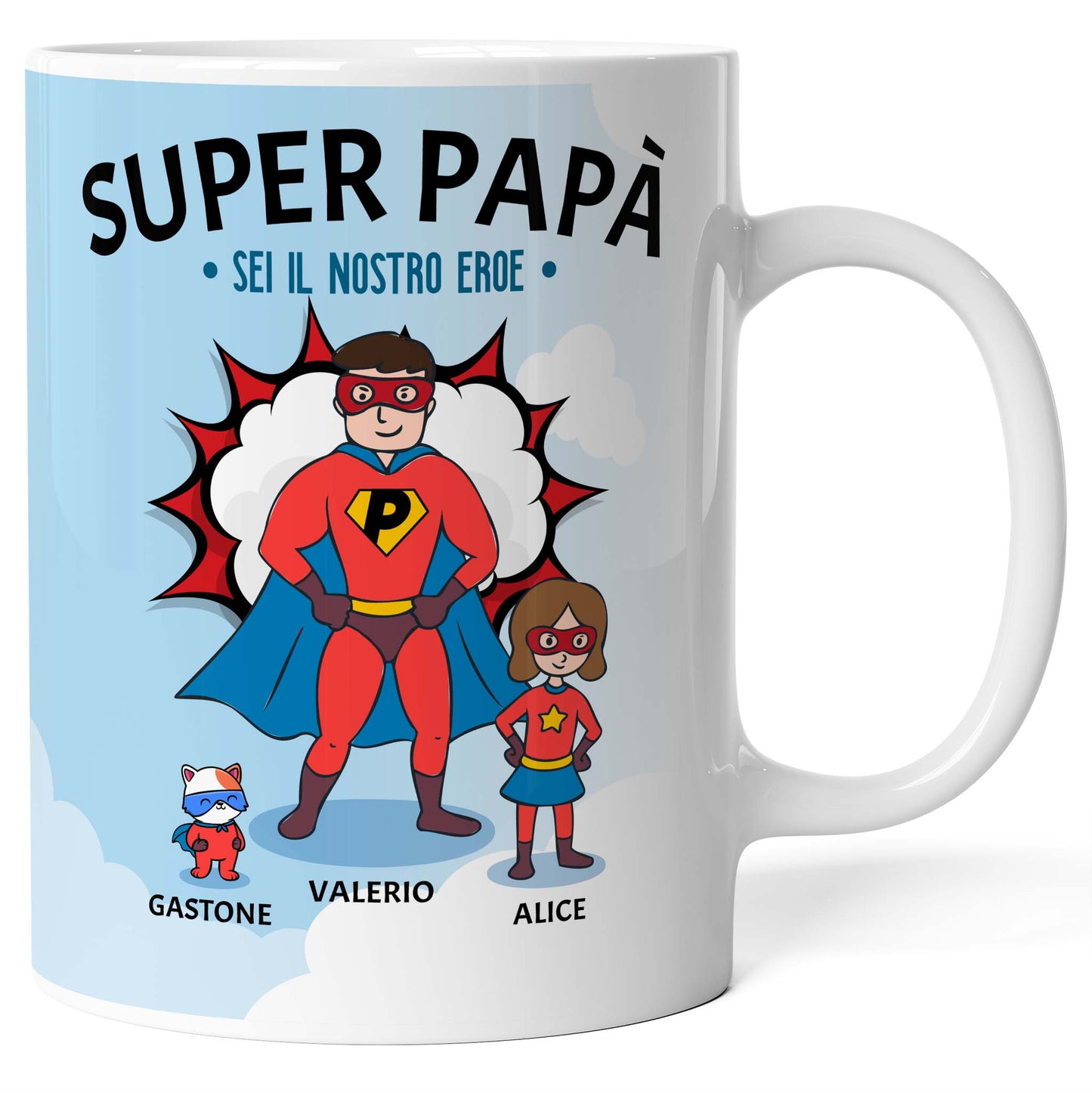 Tazza personalizzata Papà Supereroe